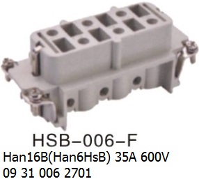 HSB-006-F H16B Han 16B(Han6HsB) 35A 600V 09 31 006 2701 4-6sq.mm. 6pin-female-OUKERUI-SMICO-Harting-Heavy-duty-connector.jpg